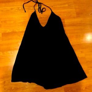 Black tie neck dress
